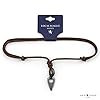 LOCAL LEAGUE Mens Leather Necklace with ARROWHEAD Metal Pendant Hunter Tribal Style Adjustable Distressed Brown Cord Thong for Men, Boyfriend, Surfer BEACH Surf Party Holiday Spear Festival #3