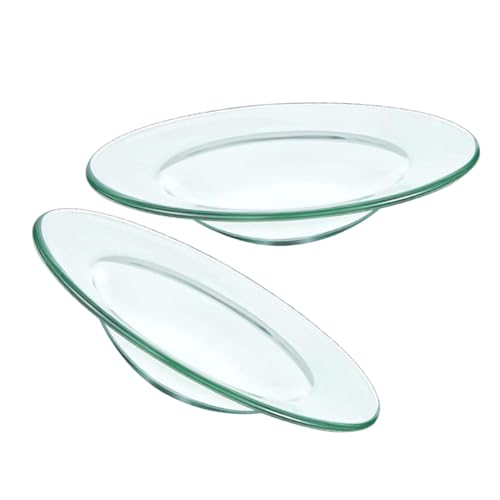 iplusmile 2 Pezzi piatto per aromaterapia in Vassoio porta fragranze piatto aromatico vassoio per candele aromatiche piattino sostitutivo scaldacera Bicchiere Trasparente