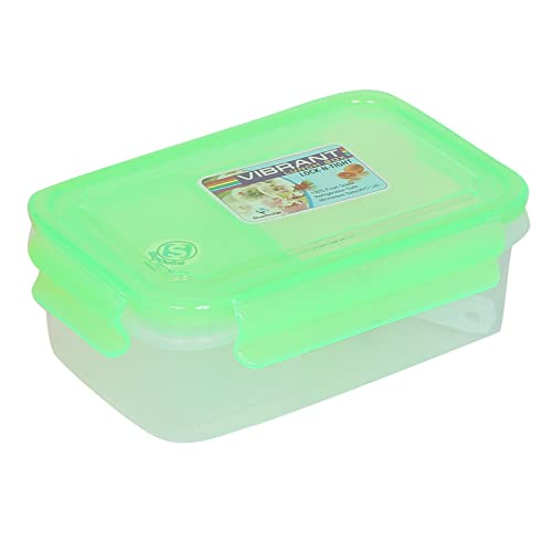 Image of Shri Ashtavinayak Airtight Plastic Lunch Boxes with Liquidtight Container, Spoon and Fork Multi Coloured - 500ml (Pack of 12)