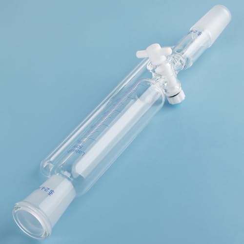 Labasics Graduierter Druckausgleichs-Additionstrichter mit PTFE-Hahn, Borosilikatglas Tropftrichter für Labor Titrationsreaktionen, 24/40 Schliff, 50 ml