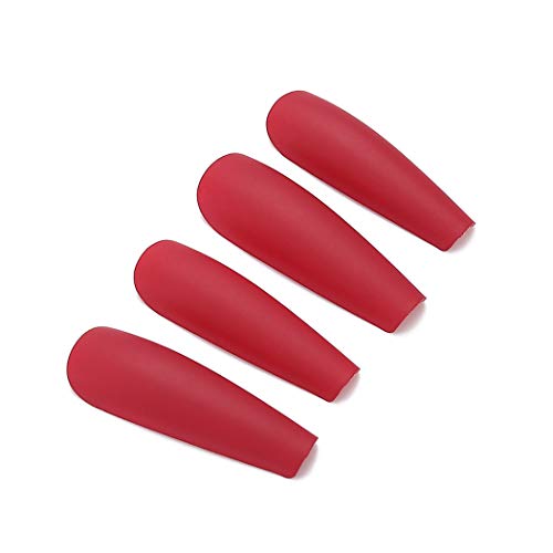 Brishow Sarg Künstliche Nägel Lange Falsche Nägel Pure Farbe Ballerina-Acryl Drücken Sie auf Nägel Nägel aufkleben 24… – Bild 7