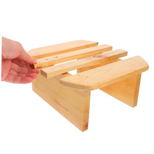 Banco para pies de madera minimalista para spa y ducha miniatura 4