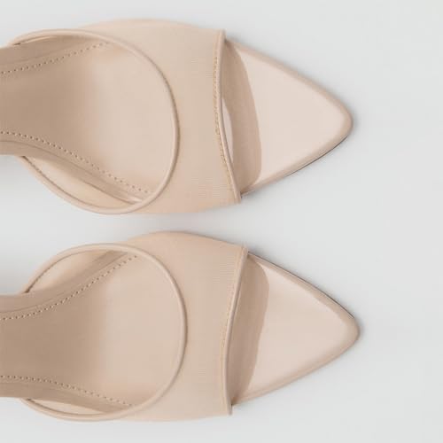 YIYA Women's Open Pointed Peep Toe Mules Kitten Heels Stiletto High Heels Slide Sandals Summer Slip On Backless Dress Spring Summer Pumps Shoes3