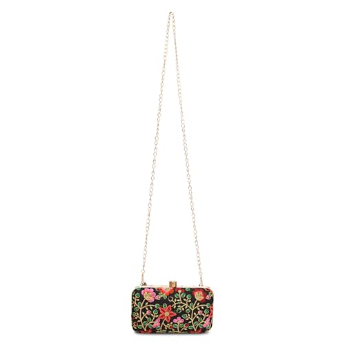 Image of LONGING TO BUY Hand Crafted Designer Box Clutch - Zari Embroidery For Women