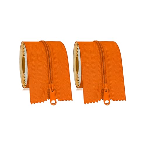 Fermeture éclair autocollante MAYOKEN® Orange 220x7.6 cm pour chantiers de construction