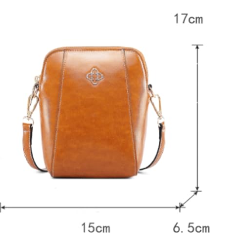 Vintage Waxed PU Crossbody Bag Vertical Rectangle Multi - Pocket Metal Detail Adjustable Strap2