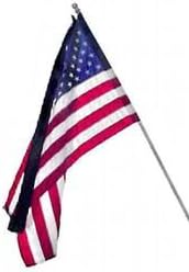 Black Mourning Ribbon For Flagpole Nylon Flags Unlimited 3 inches x 120 Inches image 3