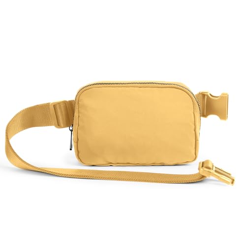 Image of ODODOS Unisex Mini Belt Bag with Adjustable Strap Small Fanny Pack for Workout Running Traveling Hiking, Buff Yellow