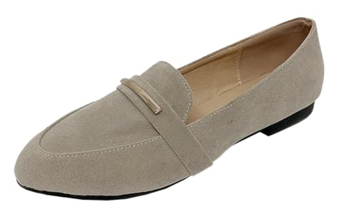 Niction Women’s Flat Shoes Comfortable Faux Suede Pointed Toe Slip On Casual Ballet Flats Daily Dress Work Loafers Mary Jane Flats for Women
