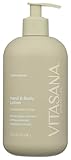 Vitasana Hydrating Hand & Body Lotion, 16 oz – Fragrance‑Free, 99% Plant‑Derived with 2% Colloidal Oatmeal, EWG Verified, Hypoallergenic, Paraben‑Free, Sulfate‑Free, Cruelty‑Free