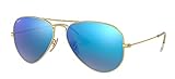 Ray-Ban Original Aviator RB3025 Gold/Blau Verspiegelt | Größe Large