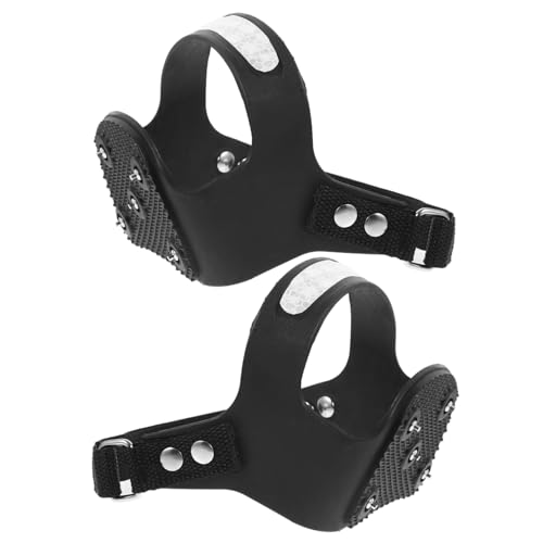 TINEASUR 1pairs Outdoor Tooth Silicone Crampons for Hiking Reflective Ice Cleats for Shoes and Boots Lightweight Traction Spikes for Safe Walking Climbing and Jogging Snowy Black