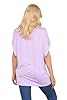 janisramone® Off The Shoulder Tops for Women, Plain Batwing Short Sleeve Oversized T Shirts for Women, Bardot Off Shoulder Top, Casual Baggy T Shirts, Party Wear Lilac #2