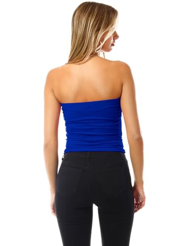 Image of MixMatchy Women's 3 Pack Tube Top Built-in Bra Strapless Ruched Bandeau
