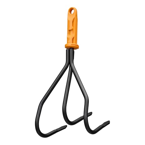 Fiskars OneClick Cultivateur, Pour Ameublir & Aérer les Sols de Jardin, Changement Sans Effort en Un Seul Clic,Acier au Carbone, Largeur : 19 cm, Noir/Orange, 1080684