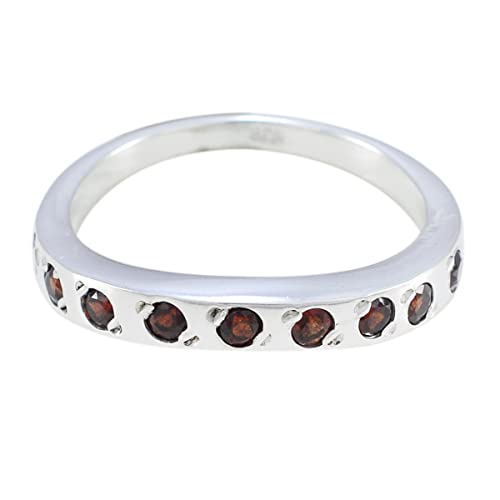Bague en argent sterling 925 anti-ternissement avec pierre ronde robuste