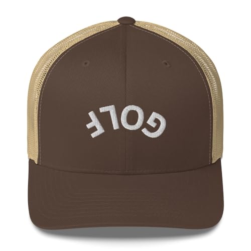 Upside Down Golf Arch Trucker Cap Brown/Khaki