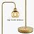 Modern Floor Lamp for Living Room with 6W LED Bulb, Industrial Floor Lamp, Amber Glass, Classic Reading Tall Lamp for Home Office, Standing Lamp for Study, Minimalist, Vintage, Mid Century, Brass Gold