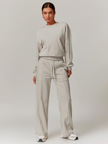 2 Piece Sets for Women Sweatsuit Oversized Pullover Long Sleeve Sweatshirt Jogger Pants Outfits with Pockets Tracksuit3