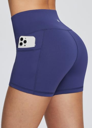 Image of baleaf Women's High Waist Biker Shorts with 3 Pockets