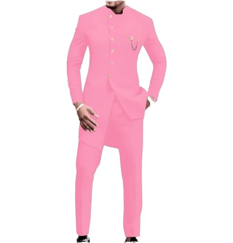 Men African Outfits 2 Piece Formal Slim Fit Ankara Blazer Set Jacket and Pants Suit Dashiki Suit for Wedding