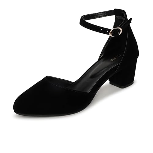 Image of Marc Loire Women's Pointed Toe Block Heel Fashion Sandals with Buckled Ankle Strap