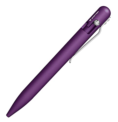 Bastion Purple Bolt Action Pen | Lightweight Aluminum Luxury Office Business Gift Novelty pen for Women | Fine Point Ballpoint Ink Retractable Pens Chic Girly Cute (Aluminum Purple)