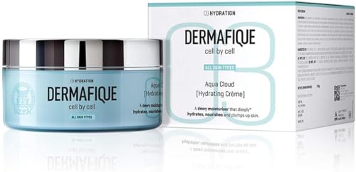 dermafik Aqua Cloud Hydrating Crème with Shea Butter – 200g, with Seaweed Extracts, Weightless & Non-greasy That Results in Glowing Skin, Moisturizer for Face with Deep Hydration and Nourishment | For All Skin Type