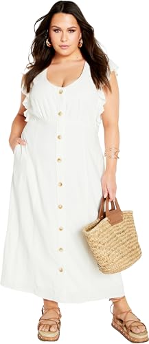 City Chic Women's Plus Size Maxi Dress - Jada Button, 18
