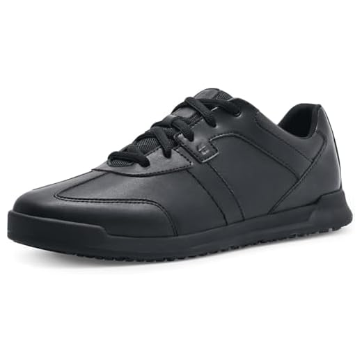 Shoes for Crews Freestyle II, Schuhe für die Arbeit für Herren mit Rutschhemmender Laufsohle und Stolperschutz, Wasserabweisende Kochschuhe Herren, Vegan, Schwarz