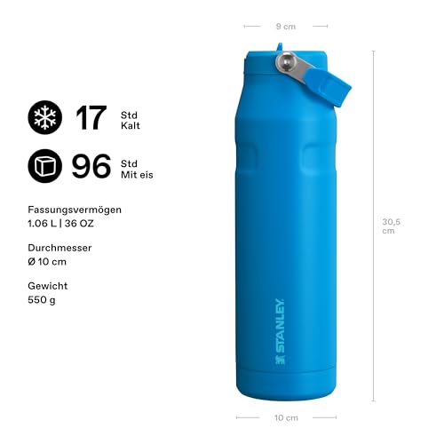 Stanley 1913 Flip Straw Trinkflasche mit Strohhalm 1.06L - Thermobecher Kühlt 17 Stunden - 4 Tage Eisgekühlt - BPA-frei - Auslaufsicher… – Ansicht 2