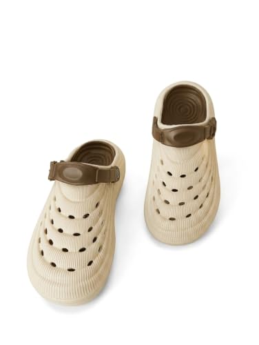 Image of Men's Clogs Mules for Men & Boys - CreamComfortable, Lightweight, Non-Slip, Waterproof, Stylish, Classic, Casual, Everyday Mules