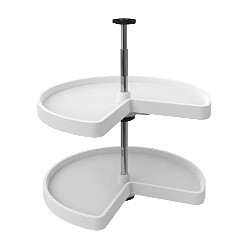 25+ Creative Corner Kitchen Pantry Ideas You’ll Love 4 Rev-A-Shelf 2 Tier Kidney Cut Lazy Susan for Corner Base Cabinets, Plastic, 24" Double Shelf Swivel Kitchen Spice/Can Organizer, White, 3472-24-11-52