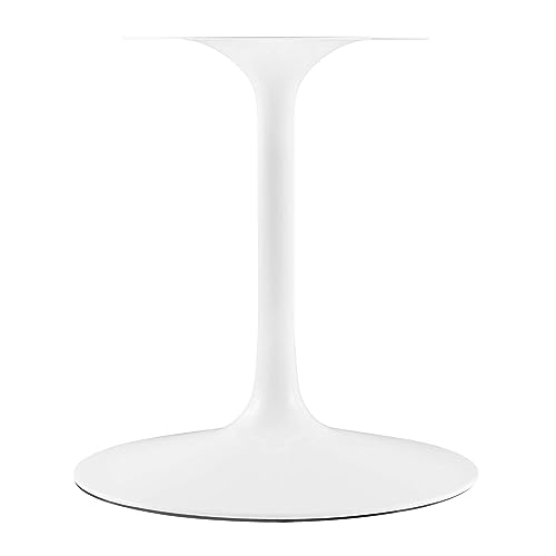 Image of Modway Lippa Oval 78 inch Artificial Marble Mid-Century Modern Dining Table in White Black