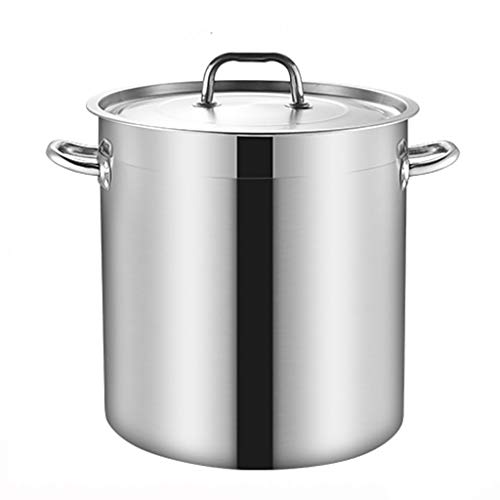 Genérico Olla Honda de Acero Inoxidable 304 de 50 l con Tapa, Compatible con inducción, Gas y halógenos, Ideal para cocinar guisados, cocinar y Preparar sopas.