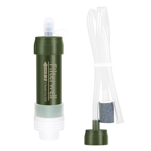 Tentock Water Purifier Disaster Prevention Outdoor Personal Filter Survival Portable for Disaster Mountaineering Camping Emergency Use Lightweight Small Reusable Possible