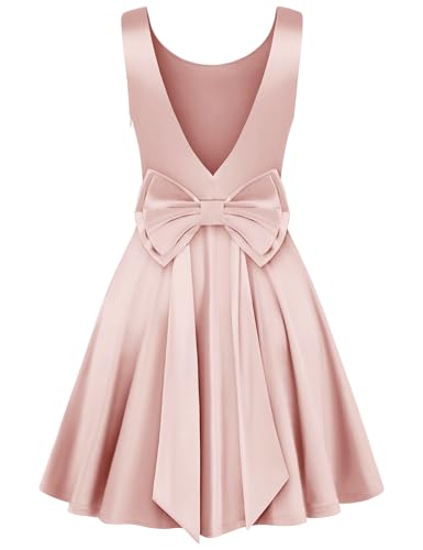 MUXXN Women's Vintage 1950s Sleeveless Big Bow Backless Cocktail Homecoming Mini Short Dress3