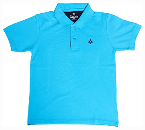 Image of Boys Cotton Polo T-Shirt Regular Fit Half Sleeve Plain Collar T-Shirt, Soft Breathable Casual Wear