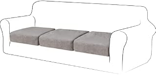 TIANSHU Velvet Stretch Cushion Cover Sofa Cushion Slipcover Furniture Protector Sofa Seat Cover for Couch 1 Piece Velvet Cushion Covers for Chair(Chair,Gray)