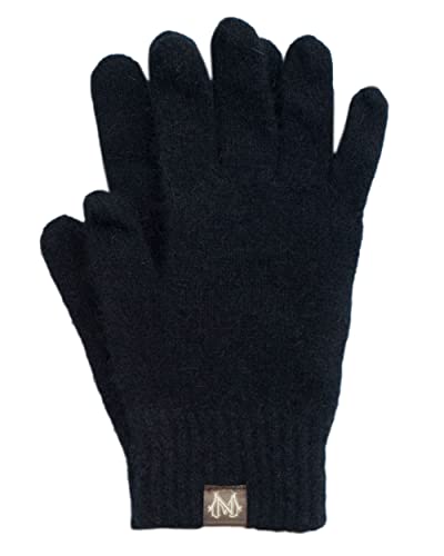 Noble Wilde, Possum Damen/Herren Fingerhandschuhe, 40% Possum, 53% Wolle, 7% Seide (Schwarz, S)