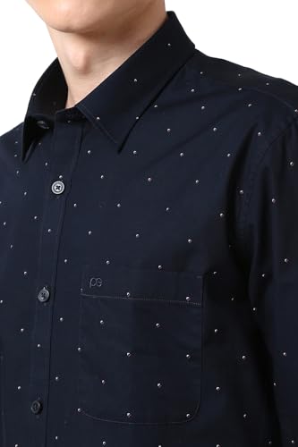 Image of Peter England Men's Cotton Slim Fit Print Shirt