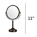JERDON Two-Sided Tabletop Makeup Vanity Mirror - 10X-1X Magnification & Swivel Design - 6-Inch Diameter Portable Mirror - Bronze Finish - Model JP910BZP