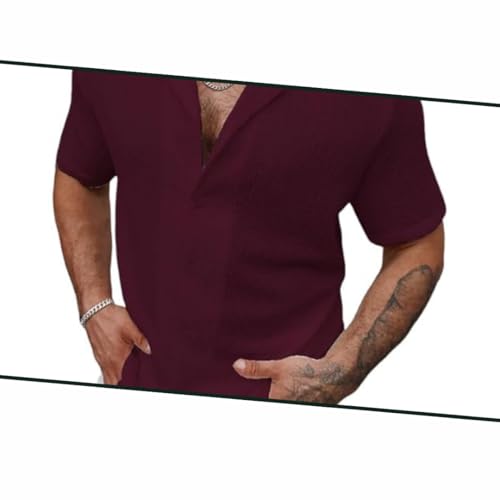 Image of COMBRAIDED Men's Regular Fit Cotton Blend Shirts | Half Sleeve Solid Pattern | Casual Wear for Everyday Style