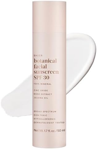 Evereden Sheer Botanical Face Sunscreen SPF 30 1.7 fl oz. | 100% Non-Nano Mineral Sunscreen Face Formula with Zinc Oxide | Soothing & Nourishing | Clean & Non-Comedogenic | FSA Eligible