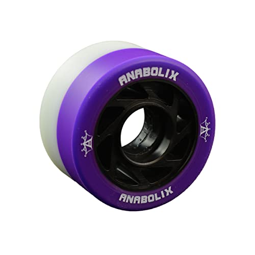 Anabolix Gentry Roller Skate Wheels - Narrow 38mm - Vanguard Urethane - Nylon Hub - 8-Pack (Sabres (96A/92A))