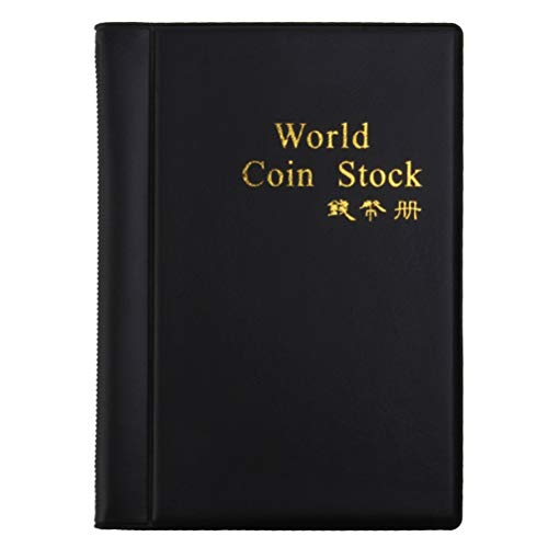 Beavorty Bed Sheet Holder Coin Collection Book Holder Paper Display Storage Case 120 Pockets Coin Collection for Coin Currency Collection Supplies Black Sheet Holder Coin Holder Album
