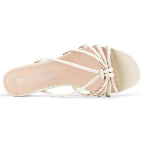 Image of TNYNFBEB Womens Sandals Mules Low Kitten Heel Open Toe Shoes Slip-on Slingback Prom Party Dress Summer 1.4 Inches Heels