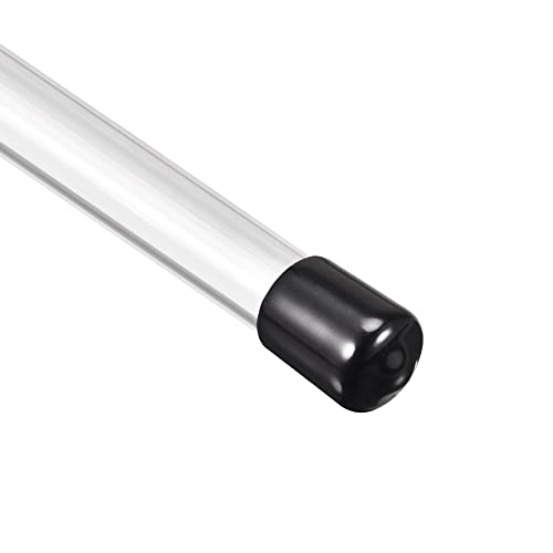 Image of uxcell Polycarbonate Rigid Round Clear Tubing 8mm(0.31 Inch) IDx10mm(0.39 Inch) ODx250mm(9.84 Inch) Length Plastic Storage Transparent Tube with Black Lids 2pcs
