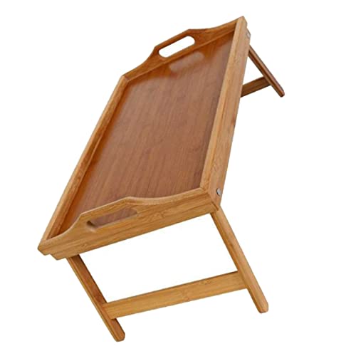 Cabilock 1pc Multifunctional Folding Table Bed Tray Table Laptop Desk Tray Media Bed Tray Bed Desk Tray Bed Tray Breakfast Serving Tray Serving Bed Tray Food Tray with Handles Khaki