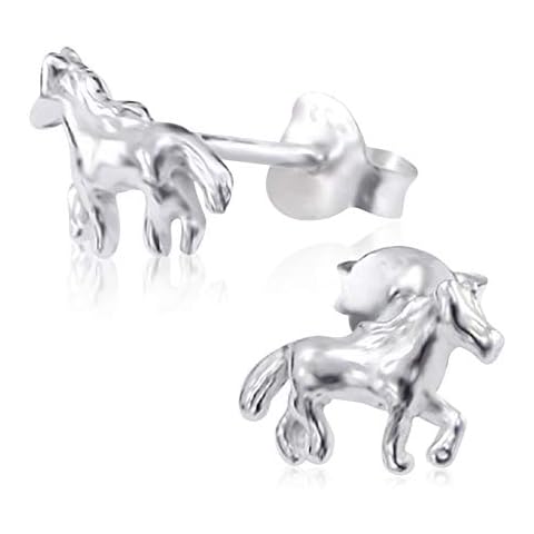Laimons Kids Childrens' Earrings Childrens' Jewellery horse pony foal glossy 925 Sterling silver Cover
